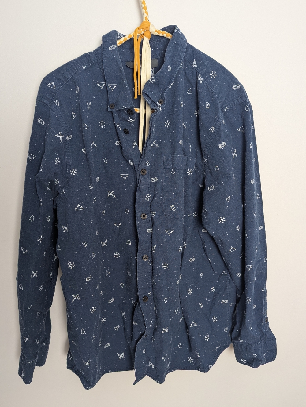 Lightweight Navy Printed Shirt Jacket - Casual Button-Front